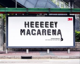 Липкая лента 3M в гонконгской наружной рекламе прилипчива, как хиты 90-х