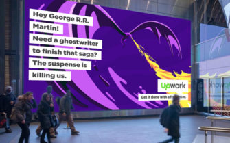 OOH реклама фриланс-биржы Upwork подтроливает сильных мира сего