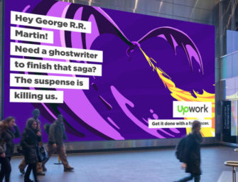 OOH реклама фриланс-биржы Upwork подтроливает сильных мира сего