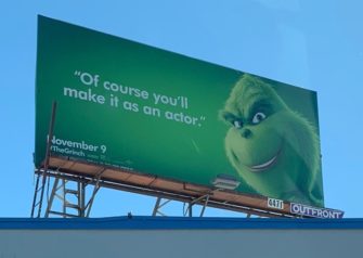 Промо «Гринча» в наружной рекламе обсуждают в социальных медиа