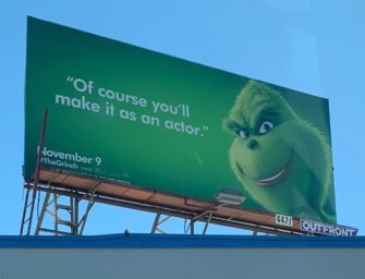 Промо «Гринча» в наружной рекламе обсуждают в социальных медиа