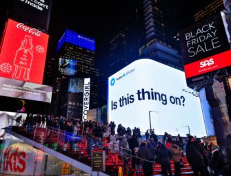Твиттер рекламирует флагманский аккаунт в наружной рекламе Нью-Йорка