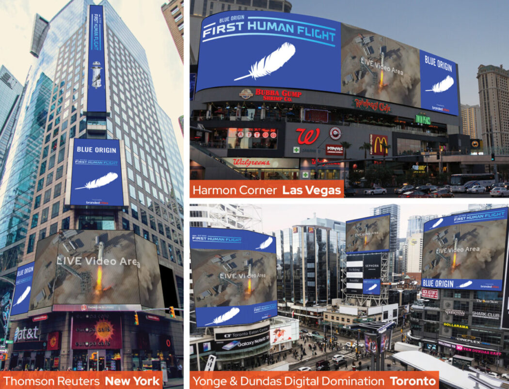 Branded Cities Blue Origin launch