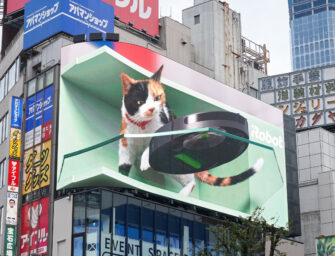 Токийская 3D-кошка подружилась с роботом-пылесосом